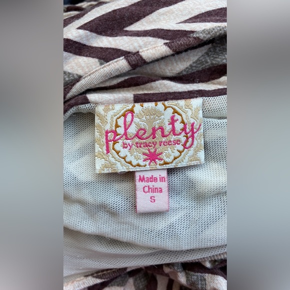 Anthropologie I Plenty by Tracy Reese Zig Zag Stripe Faux Wrap Midi Dress - Picture 8 of 8